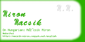 miron macsik business card